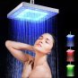 LED Rain Shower Head High Pressure Shower Head Water Save Automatically Color-Changing Temperature S