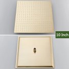 Brushed Gold 10 inch_Rozin 8/10/12 Inch Stainless Steel Rainfall Shower Head Black/Brushed Gold Roun