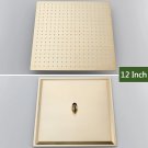 Brushed Gold 12 inch_Rozin 8/10/12 Inch Stainless Steel Rainfall Shower Head Black/Brushed Gold Roun