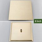 Brushed Gold 8 inch_Rozin 8/10/12 Inch Stainless Steel Rainfall Shower Head Black/Brushed Gold Round