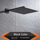 Black 10 Inch_Rozin Brushed Golden Rainfall Shower Head Bathroom 8/10/12" Ultrathin Style Top Shower