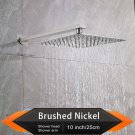 Brushed 10 Inch_Rozin Brushed Golden Rainfall Shower Head Bathroom 8/10/12" Ultrathin Style Top Show