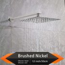 Brushed 12 Inch_Rozin Brushed Golden Rainfall Shower Head Bathroom 8/10/12" Ultrathin Style Top Show