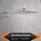 Brushed 8 Inch_Rozin Brushed Golden Rainfall Shower Head Bathroom 8/10/12" Ultrathin Style Top Showe