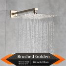 Brushed Golden 10_Rozin Brushed Golden Rainfall Shower Head Bathroom 8/10/12" Ultrathin Style Top Sh