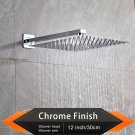 Chrome 12 Inch_Rozin Brushed Golden Rainfall Shower Head Bathroom 8/10/12" Ultrathin Style Top Showe