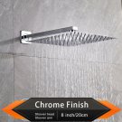 Chrome 8 Inch_Rozin Brushed Golden Rainfall Shower Head Bathroom 8/10/12" Ultrathin Style Top Shower