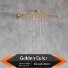 Golden 10 Inch_Rozin Brushed Golden Rainfall Shower Head Bathroom 8/10/12" Ultrathin Style Top Showe