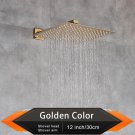 Golden 12 Inch_Rozin Brushed Golden Rainfall Shower Head Bathroom 8/10/12" Ultrathin Style Top Showe