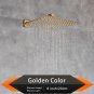 Golden 8 Inch_Rozin Brushed Golden Rainfall Shower Head Bathroom 8/10/12" Ultrathin Style Top Shower