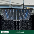 24inch LED_Rozin LED Matte Black Shower Head 40*80cm Large Size Rainfall Shower Heads  Ceiling Mount