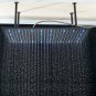 Black NO LED_Rozin LED Matte Black Shower Head 40*80cm Large Size Rainfall Shower Heads  Ceiling Mou