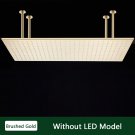 Brushed Gold No LED_Rozin LED Matte Black Shower Head 40*80cm Large Size Rainfall Shower Heads  Ceil