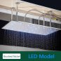 Brushed LED_Rozin LED Matte Black Shower Head 40*80cm Large Size Rainfall Shower Heads  Ceiling Moun
