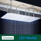 Chrome LED_Rozin LED Matte Black Shower Head 40*80cm Large Size Rainfall Shower Heads  Ceiling Mount