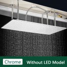 Chrome NO LED_Rozin LED Matte Black Shower Head 40*80cm Large Size Rainfall Shower Heads  Ceiling Mo