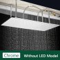 Chrome NO LED_Rozin LED Matte Black Shower Head 40*80cm Large Size Rainfall Shower Heads Ceiling Mo