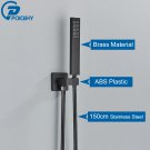 Black B_POIQIHY Golden Handshower Head 150cm stainless steel Shower Hose Plastic Bracket Shower Fauc