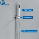 Chrome B_POIQIHY Golden Handshower Head 150cm stainless steel Shower Hose Plastic Bracket Shower Fau