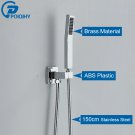 Chrome F_POIQIHY Golden Handshower Head 150cm stainless steel Shower Hose Plastic Bracket Shower Fau