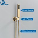 Golden C_POIQIHY Golden Handshower Head 150cm stainless steel Shower Hose Plastic Bracket Shower Fau