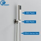 Nickel B_POIQIHY Golden Handshower Head 150cm stainless steel Shower Hose Plastic Bracket Shower Fau