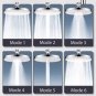 Showerhead-Black_New 6 Modes High Pressure Top Spray Rain Shower Head Larger Flow Supercharge Rainfa
