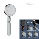 Showerhead-Silver_New 6 Modes High Pressure Top Spray Rain Shower Head Larger Flow Supercharge Rainf