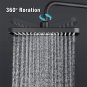 Round Black_Large Flow Supercharge Rainfall Showerhead Rainfall Shower Head Bathroom Faucet Replacem