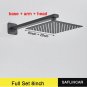 full set 8inch_Stainless Steel Black Shower Head 8/10/12 Inch Chrome Rainfall Bath Head Wall Mounted