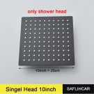 shower head 10inch_Stainless Steel Black Shower Head 8/10/12 Inch Chrome Rainfall Bath Head Wall Mou