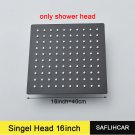 shower head 16inch_Stainless Steel Black Shower Head 8/10/12 Inch Chrome Rainfall Bath Head Wall Mou