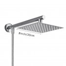 Chrome 8inch_8/10/12 Inch Ultra-thin Wall Mount Rainfall Shower Head With 16inch Stainless Steel Sho