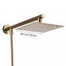 Golden 8inch_8/10/12 Inch Ultra-thin Wall Mount Rainfall Shower Head With 16inch Stainless Steel Sho