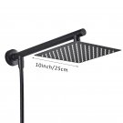 Matte Black 10inch_8/10/12 Inch Ultra-thin Wall Mount Rainfall Shower Head With 16inch Stainless Ste