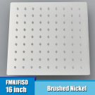 brushed nickel_16 Inch Large Square Rain Shower Head Stainless Steel High Pressure Shower Head Polis