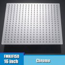 chrome_16 Inch Large Square Rain Shower Head Stainless Steel High Pressure Shower Head Polished Fini