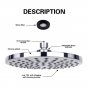 High Pressure Shower Head 8 Inch Ultra-Thin Design Pressure Boosting Stainless Steel Rainfall Shower