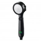 Black_High Pressure Handheld Bathroom Shower Head with LED Digital Temperature Display Adjustable Sp