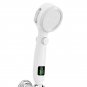 White_High Pressure Handheld Bathroom Shower Head with LED Digital Temperature Display Adjustable Sp