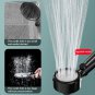 White_High Pressure Handheld Bathroom Shower Head with LED Digital Temperature Display Adjustable Sp