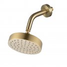 Brushed Gold_Rain Shower Head Bathroom Solid Stainless Steel High Pressure Small Matte Black  Wall M