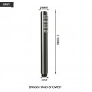 Grey Shower Only_Brass Handheld Shower Head Round Hand Held Bath Sprinkler White/Brushed Gold/Chrome