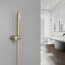 S Gold Shower Hose_Brass Handheld Shower Head Round Hand Held Bath Sprinkler White/Brushed Gold/Chro