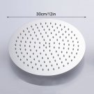 30cm 12in  Round_EVERSO 12/10/8 inch Rainfall Shower Head Stainless Steel Ultra-thin Shower Heads Ch