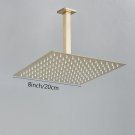 Brushed Golden 8_Ultra-Thin 8/10/12" Shower Head With Ceiling Shower Arm Rainfall Stainless Steel Sh