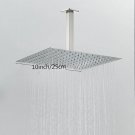 Brushed Nickel 10_Ultra-Thin 8/10/12" Shower Head With Ceiling Shower Arm Rainfall Stainless Steel S