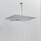 Brushed Nickel 12_Ultra-Thin 8/10/12" Shower Head With Ceiling Shower Arm Rainfall Stainless Steel S