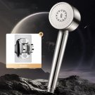shower and holder_304 Stainless Steel 3 Modes Shower Head Round High Pressure Spa Showerhead Hose Ba