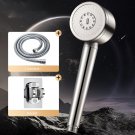 shower head set_304 Stainless Steel 3 Modes Shower Head Round High Pressure Spa Showerhead Hose Bath